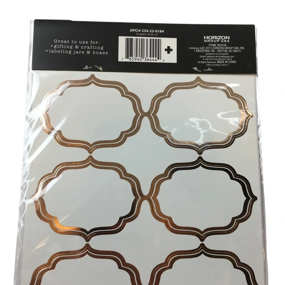 Jar Labels Copper Rose Gold Edge Organizing Labeling Pantry Crafts Gifts NWT